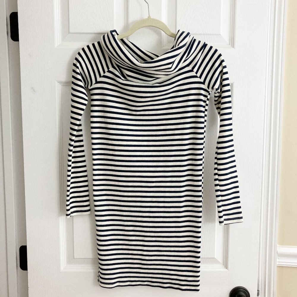 Zara Off-the-Shoulder Long Sleeve Striped Mini Dress Size M
